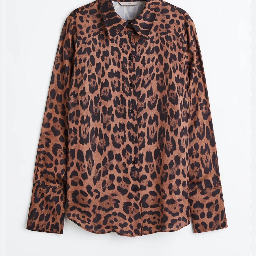 H&M Leopard Print Button-Up Shirt